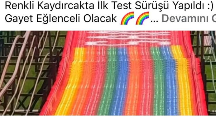 YUH ARTIK… BÜYÜKŞEHİR’in çocuklar için yaptığı proje de LGBT renkleri….