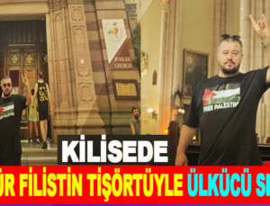 Kilisede Özgür Filistin Tişörtüyle Ülkücü Selamı