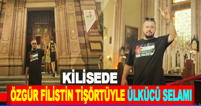 Kilisede Özgür Filistin Tişörtüyle Ülkücü Selamı