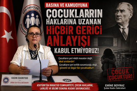 Samsun Büro Emekçileri Sendikası: “Çocukların haklarına uzanan hiçbir gerici anlayışı kabul etmiyoruz”